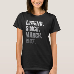 T-shirt 35e anniversaire 35 ans légende depuis mars 1987