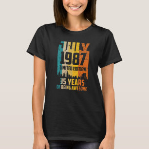 T-shirt 35e anniversaire 35 ans stupéfiant depuis juillet 