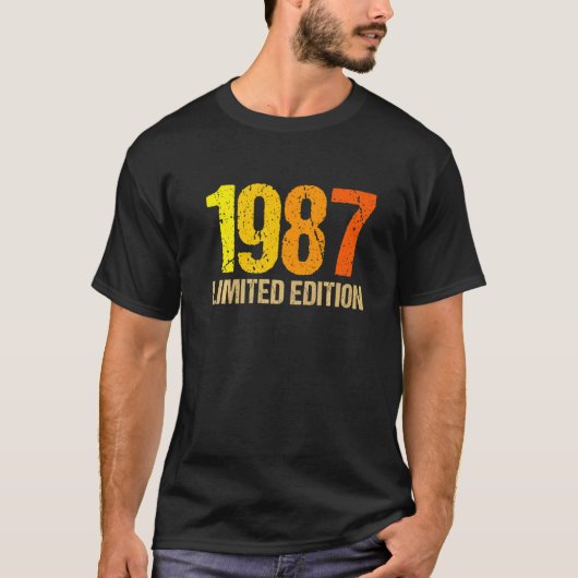 T-shirt 35e anniversaire Dames Mens 35 ans 1987 5 (Devant)