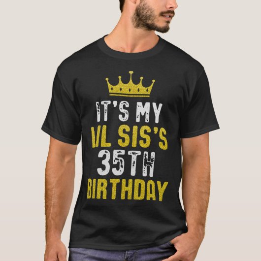 T-shirt 35e Anniversaire De La Couronne Jaune Pour Soeur D (Devant)