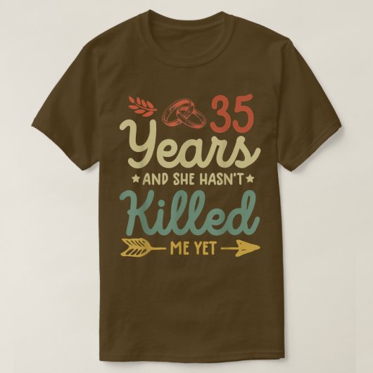 T-shirt 35e anniversaire de mariage tee match couples 35 (Design devant)