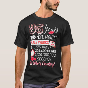 T-shirt 35E Anniversaire Du Mariage Pour 35 Ans