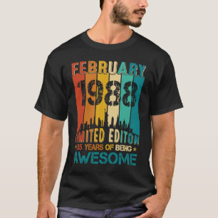 T-shirt 35e anniversaire Février 1988 35 ans d'être Awes