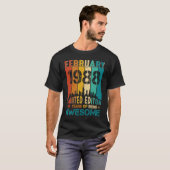 T-shirt 35e anniversaire Février 1988 35 ans d'être Awes (Devant entier)