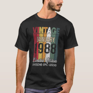 T-shirt 35e anniversaire Janvier 1988 35 ans