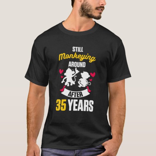 T-shirt 35e anniversaire Mariage de 35 ans cadeau Monkeyin (Devant)