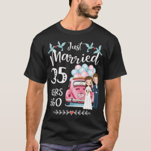 T-shirt 35e anniversaire - Mariés il y a 35 ans