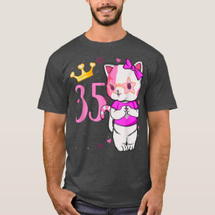T-shirt 35e anniversaire mignon Chat 35 ans Anniversaire