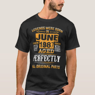 T-shirt 35e anniversaire pour légendes Né juin 1987 35 ans