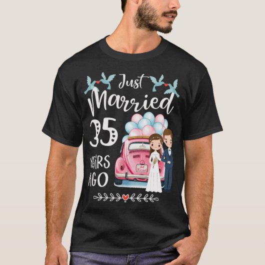 T-shirt 35ème anniversaire - Il y a 35 ans, marié (Devant)