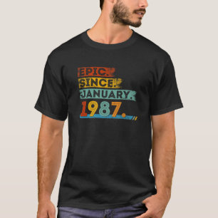 T-shirt 35Th Birthday For 35 Year Old Epic Since January 1