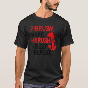 T-shirt 360 Wave Hair Style brosse Eat Brush Sleep Répéter