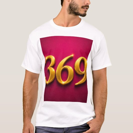 T-shirt 369 nombres dorés de la Loi d'Attraction (Devant)