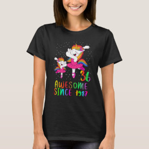 T-shirt 36 Ans Anniversaire Unicorn Ballet stupéfiant depu