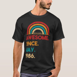 T-shirt 36 ans Awesome depuis mai 1986 36e anniversaire