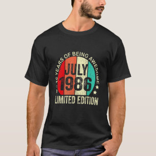 T-shirt 36 Ans Juillet 1986 36e Anniversaire
