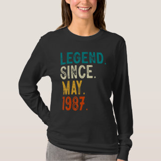 T-shirt 36 Ans Légende depuis mai 1987 36e anniversaire