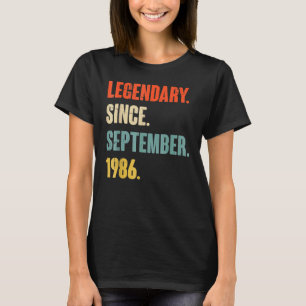 T-shirt 36 Ans Légende depuis septembre 1986 36e Bir