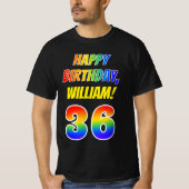 T-shirt 36e anniversaire — Bold, Fun, Rainbow 36, Nom pers (Devant)