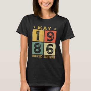 T-shirt 36e anniversaire Décorations mai 1986 36 ans