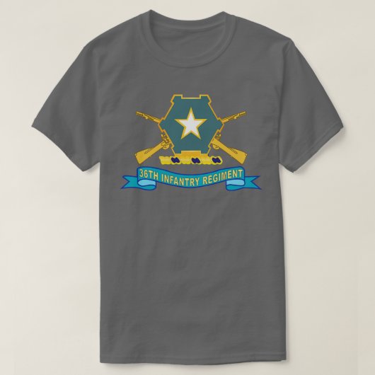 T-shirt 36e régiment d'infanterie DUI w Br Ribbon X (Design devant)