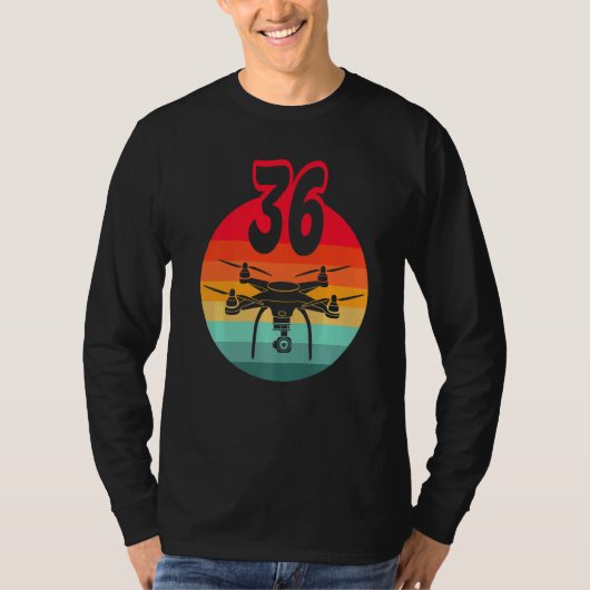 T-shirt 36ème Anniversaire I Télécommande Rétro Drones Ave (Devant)
