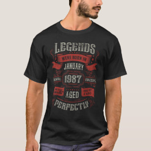 T-shirt 36th Birthday Legends sont nés en Janvier 1987