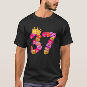 T-shirt 37 Anniversaire Femmes Flower Crown C'est My 37t