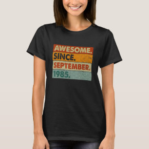 T-shirt 37 Ans Awesome Depuis Septembre 1985 37th Bi