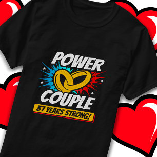 T-shirt 37 ans Comic Super Power Couple 37e anniversaire