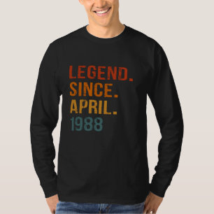 T-shirt 37 Ans Légende depuis avril 1988 37e anniversaire