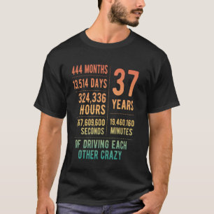 T-shirt 37 ans mariés Funny 37e anniversaire de Mariage