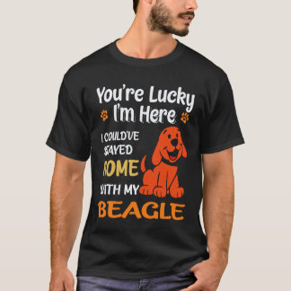 T-shirt 37 Resté à la maison avec mon Beagle
