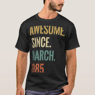 T-shirt 37e anniversaire 37 ans stupéfiant depuis mars 198