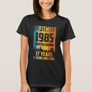 T-shirt 37e anniversaire 37 ans stupéfiant depuis septembr