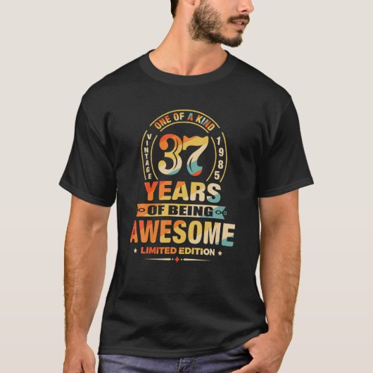 T-shirt 37E Anniversaire Cadeaux 37 Ans D'Être Une Vigne M (Devant)