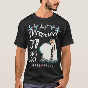 T-shirt 37e anniversaire de mariage juste marié 37 ans
