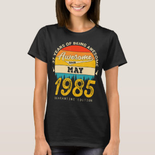 T-shirt 37e anniversaire Rétro mai 1985 Quarantaine 37 ans
