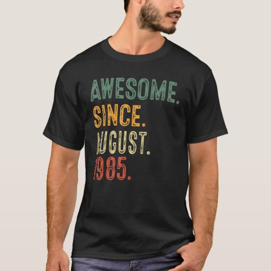 T-shirt 38 Anniversaire Awesome Depuis Août 1985 38 (Devant)