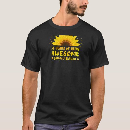 T-shirt 38 Ans Floral Sunflower Lovers Né 1985 38e (Devant)
