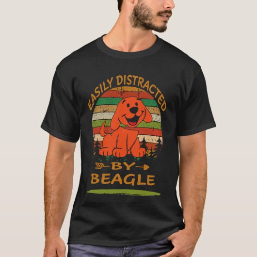 T-shirt 38 Facilement Distrait Par Beagle (Devant)