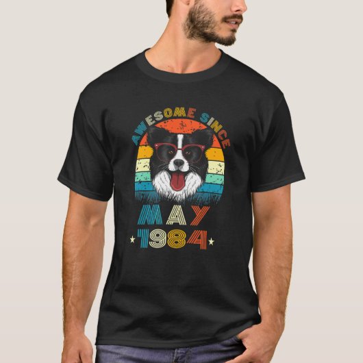 T-shirt 38e anniversaire Amour frontière Collie Chien 38 a (Devant)