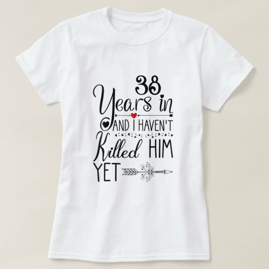 T-shirt 38e anniversaire de Mariage Cadeau pour ses 38 ans (Design devant)