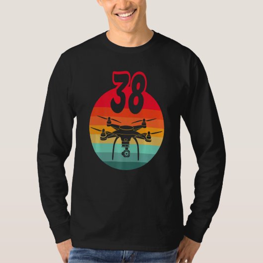 T-shirt 38e Anniversaire I Télécommande Rétro Drones Avec  (Devant)