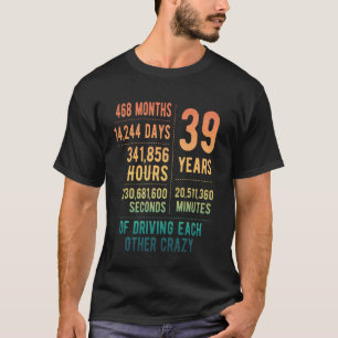 T-shirt 39 Ans de Mariage Drôle 39e Anniversaire de Mariag
