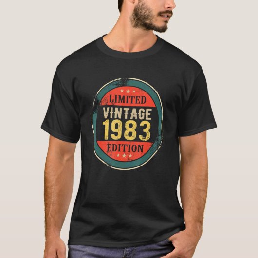 T-shirt 39 ans Vintage 1983 39e Anniversaire (Devant)