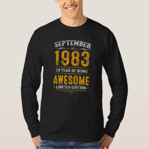 T-shirt 39e anniversaire 39 ans stupéfiant depuis septembr