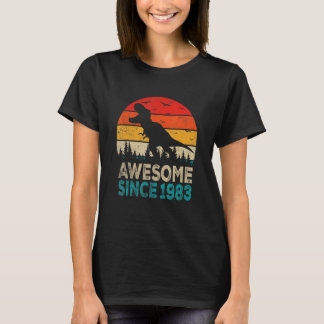 T-shirt 39e anniversaire Dinosaur 39 ans Awesome depuis 1