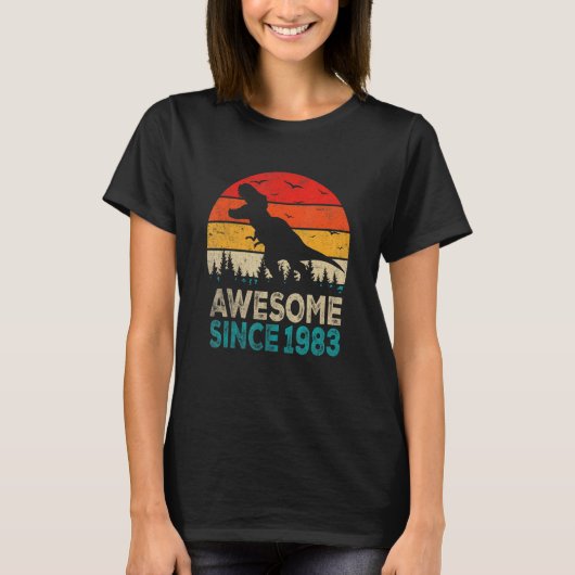 T-shirt 39e anniversaire Dinosaur 39 ans Awesome depuis 1 (Devant)