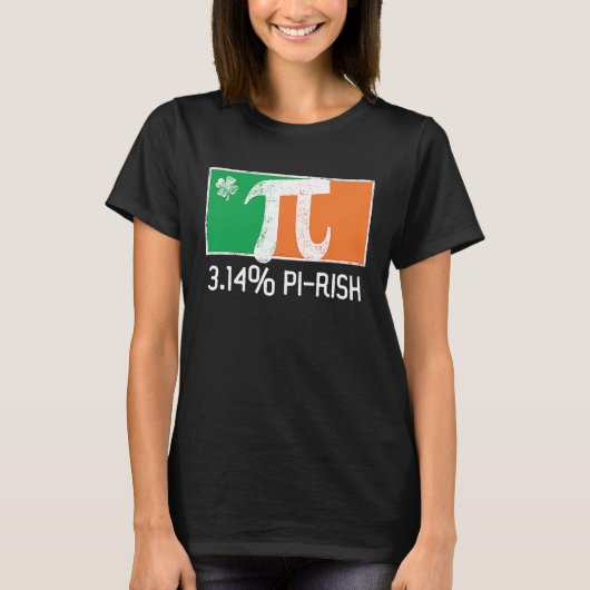 T-shirt 3 14 Pi Rish St Patrick's Day Irish Flag C Distres (Devant)